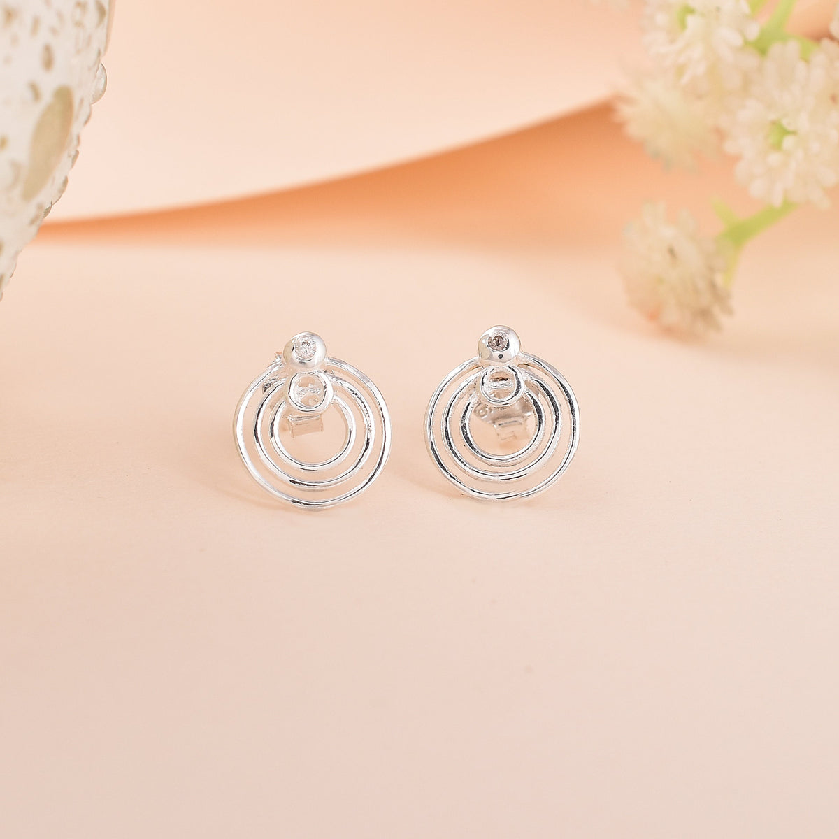 Diverse Zircon Circle 925 Silver Stud Earrings-2