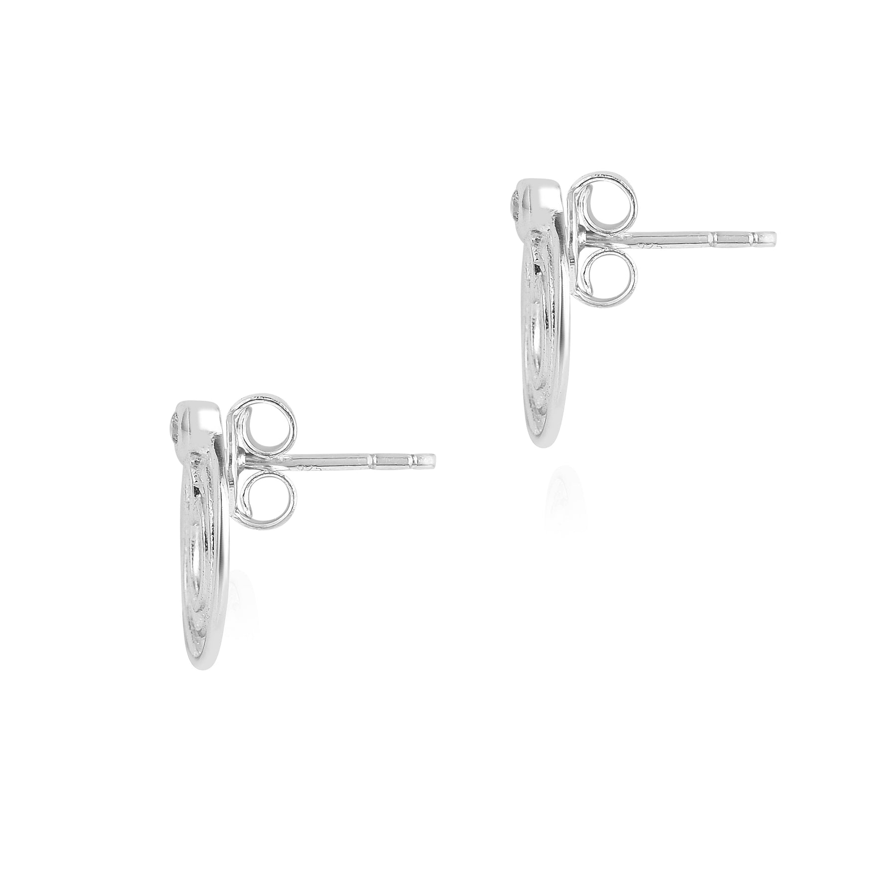 Diverse Zircon Circle 925 Silver Stud Earrings