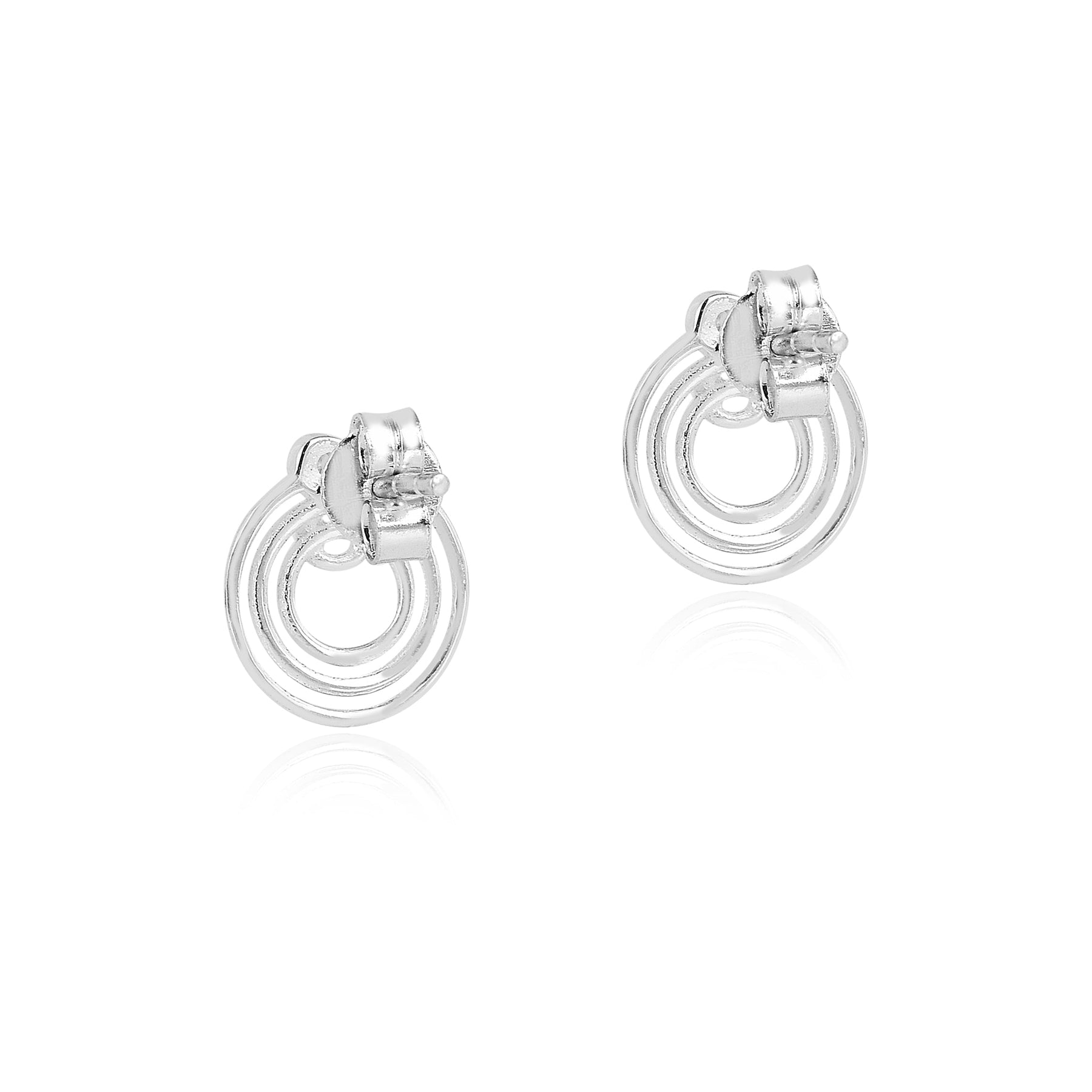 Diverse Zircon Circle 925 Silver Stud Earrings