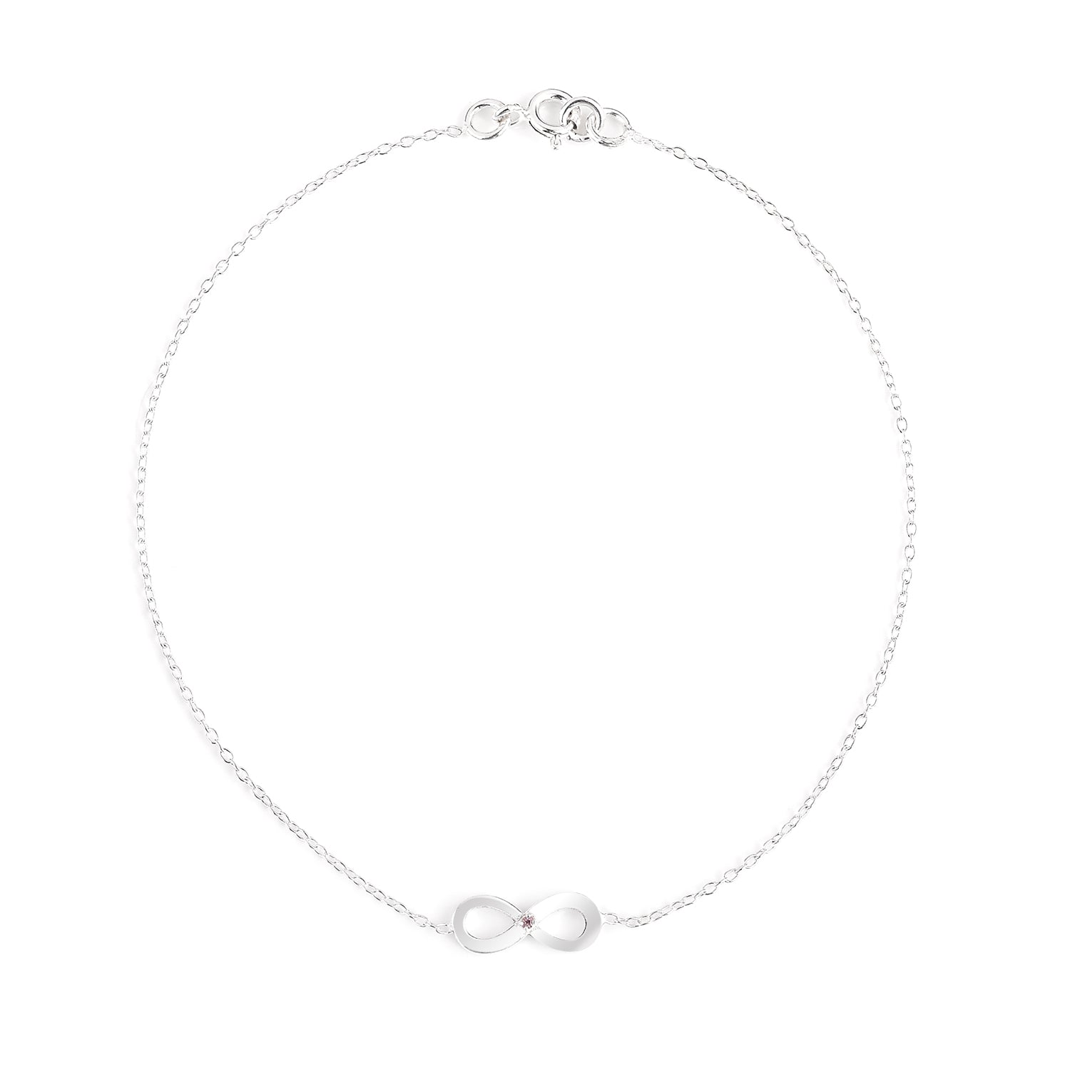 Infinity Chain Bracelet with Minimal Silver Ring