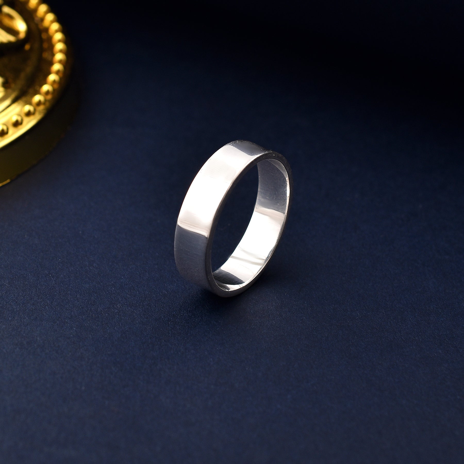 925 Sterling Silver Flat Band Ring Gift for Him-1