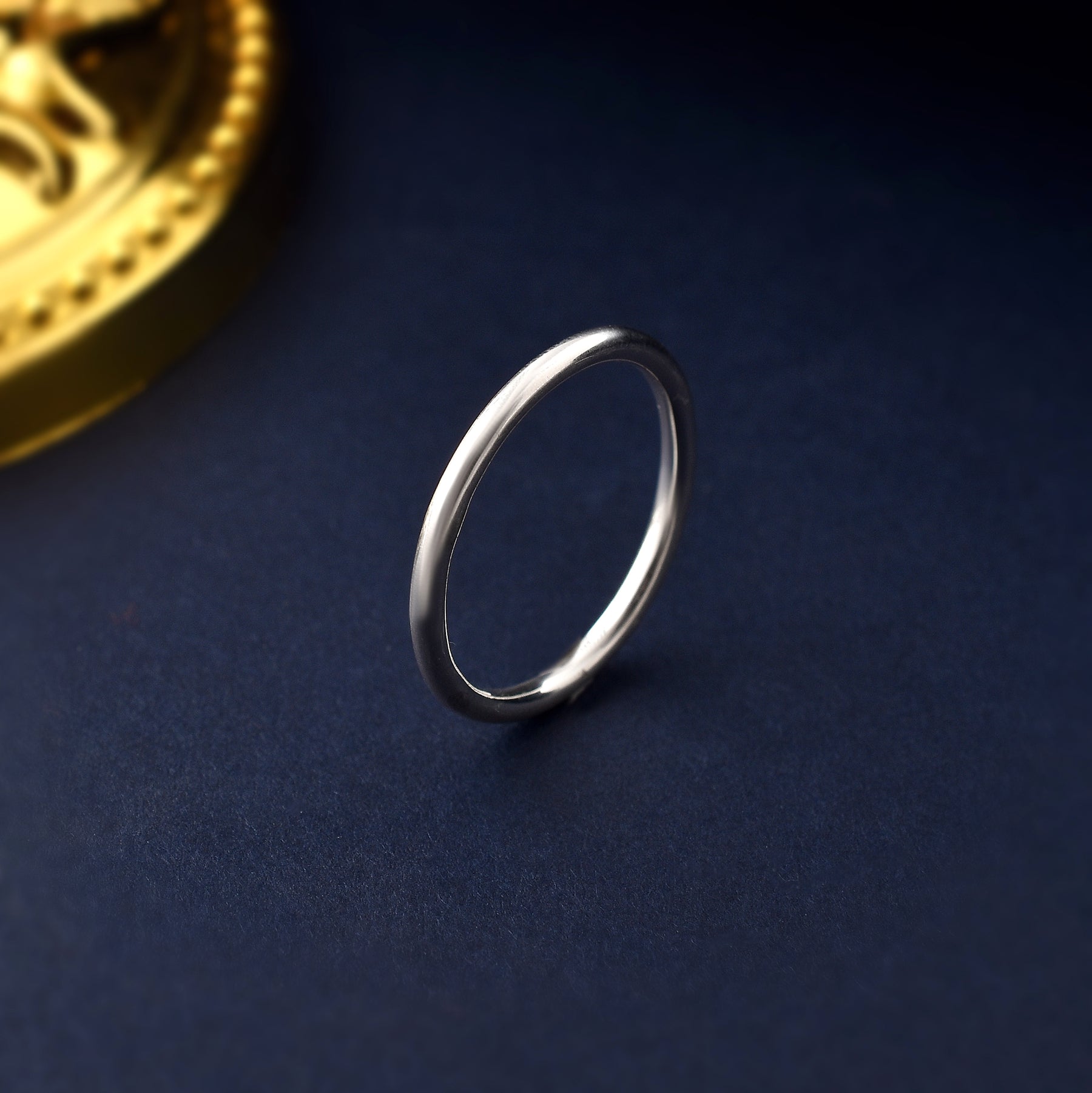 925 Sterling Silver Round Band Ring Gift for Him-1