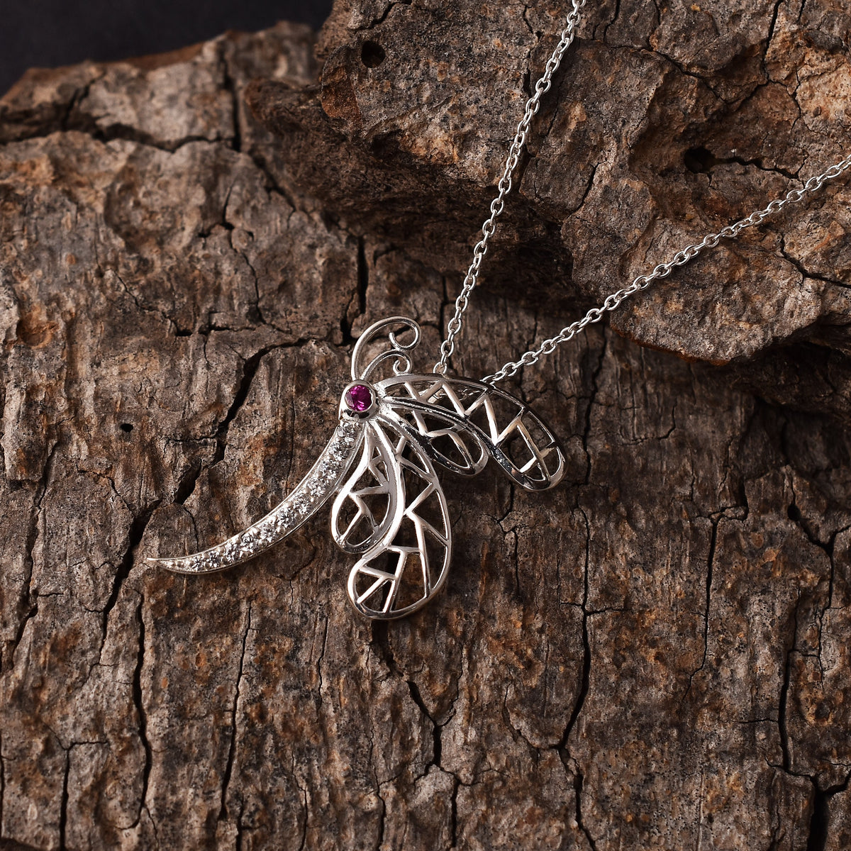 Aerial Dragonfly 925 Silver Pendant-2
