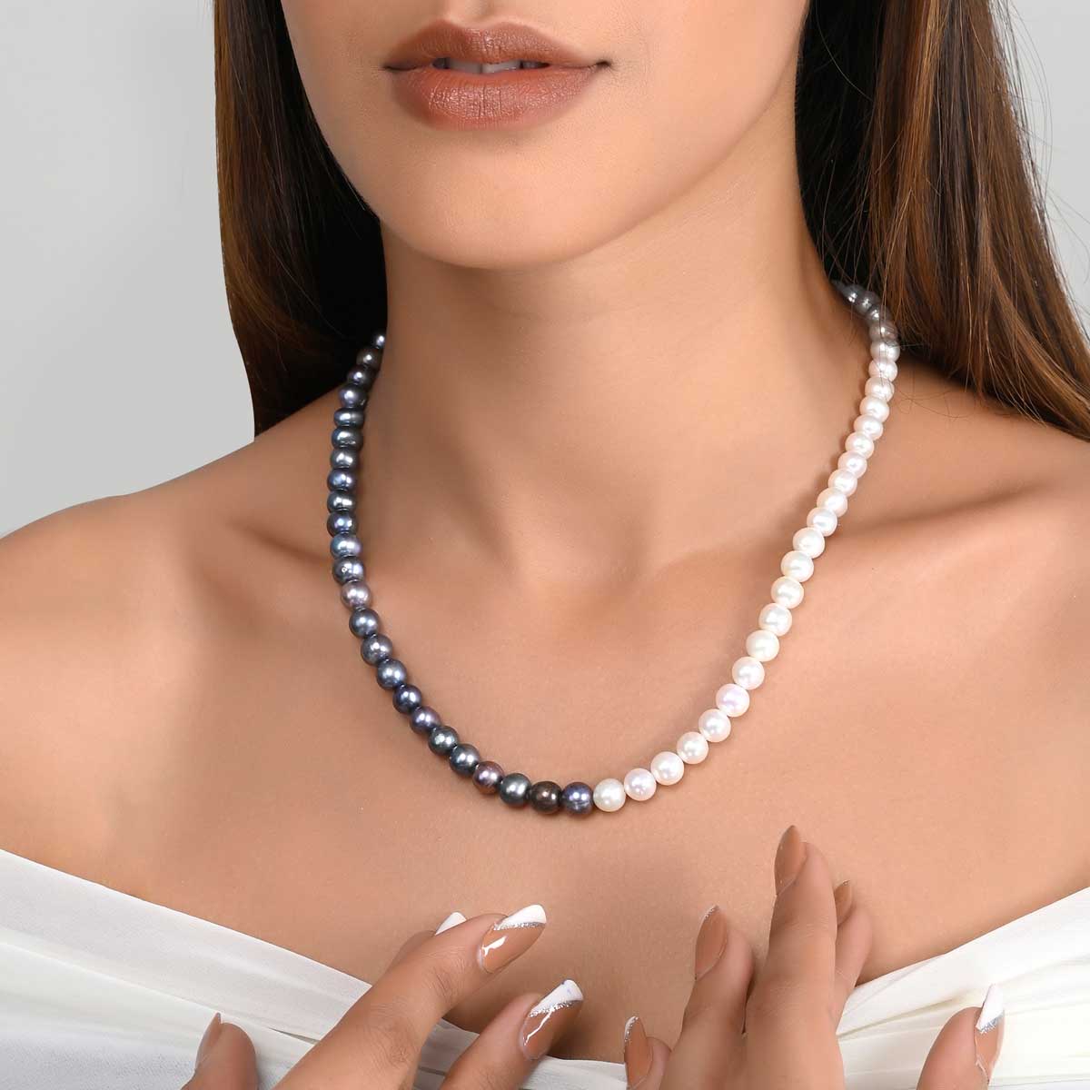 Designer Pearl Necklace With Smooth Beads-2