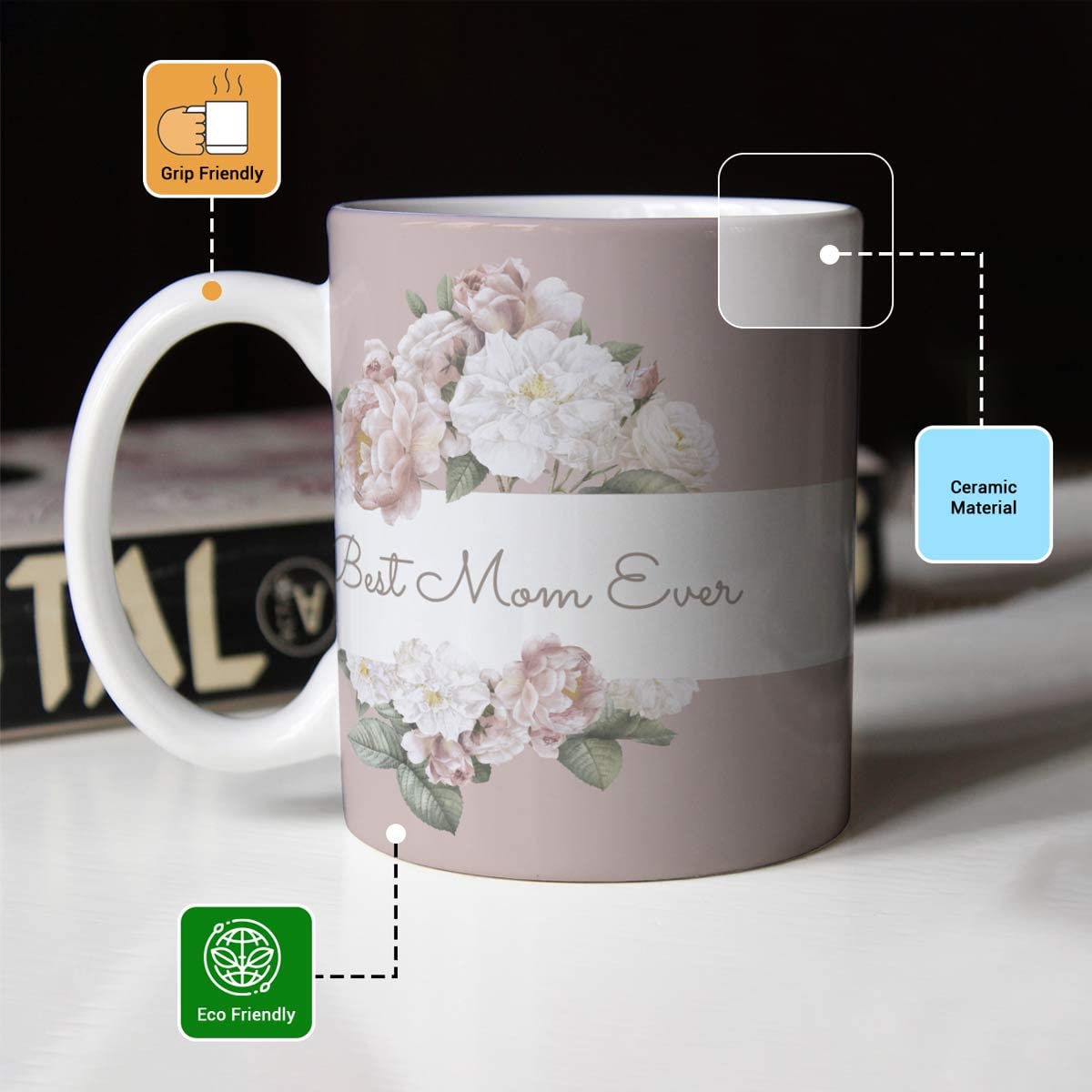 Best Mom Ever Printed Ceramic Coffee Mug Gift For Mother's Day
