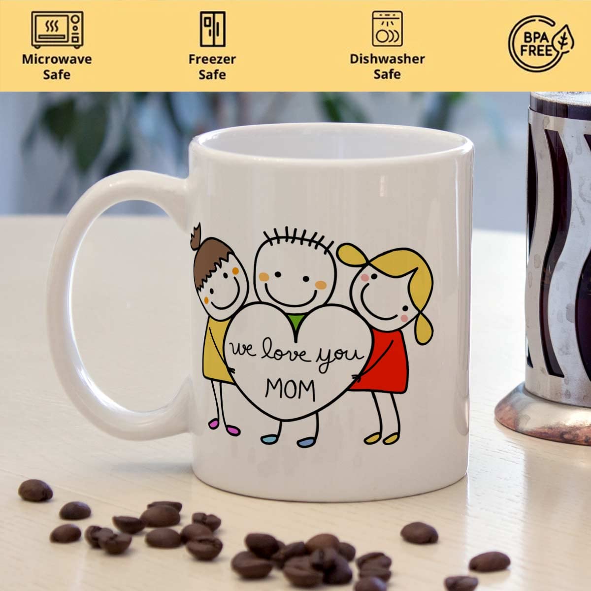 We Love You Mom Ceramic Coffee Mug Gift For Mother's Day