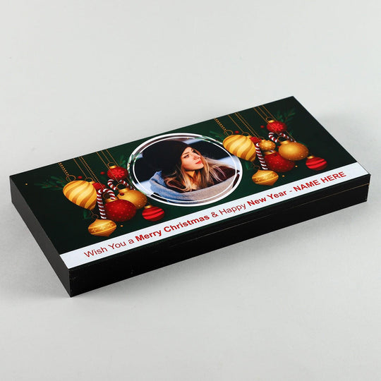 Wish Merry Christmas and New Year With Personalised Photo Chocolate-2
