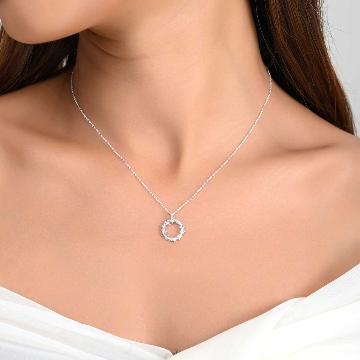 Jesus Crown Thorns Silver Pendant-1