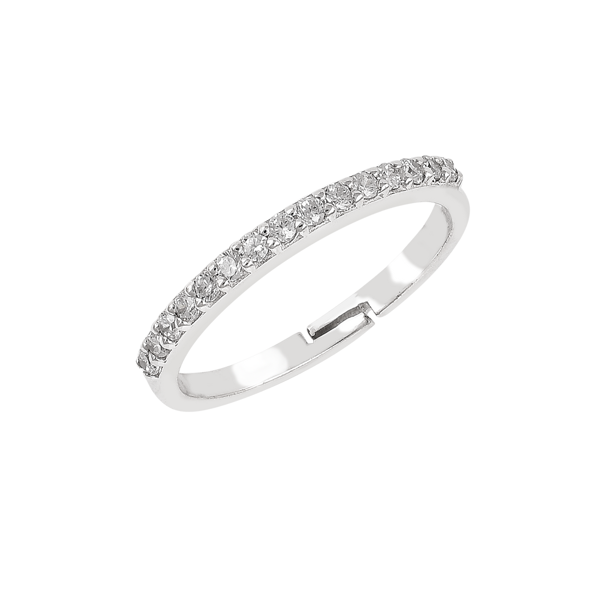 Minimal Silver Cubic Zirconia Ring-2