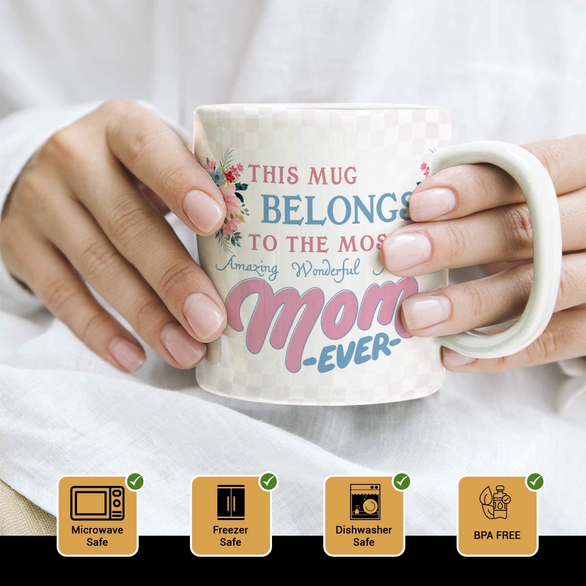 Wonderful Mom Ever Printed Ceramic Coffee Mug Gift For Mother's Day