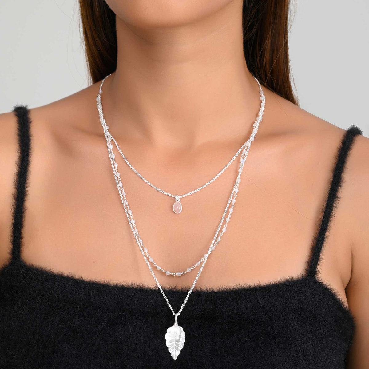 Multi Layer Silver Necklace-1