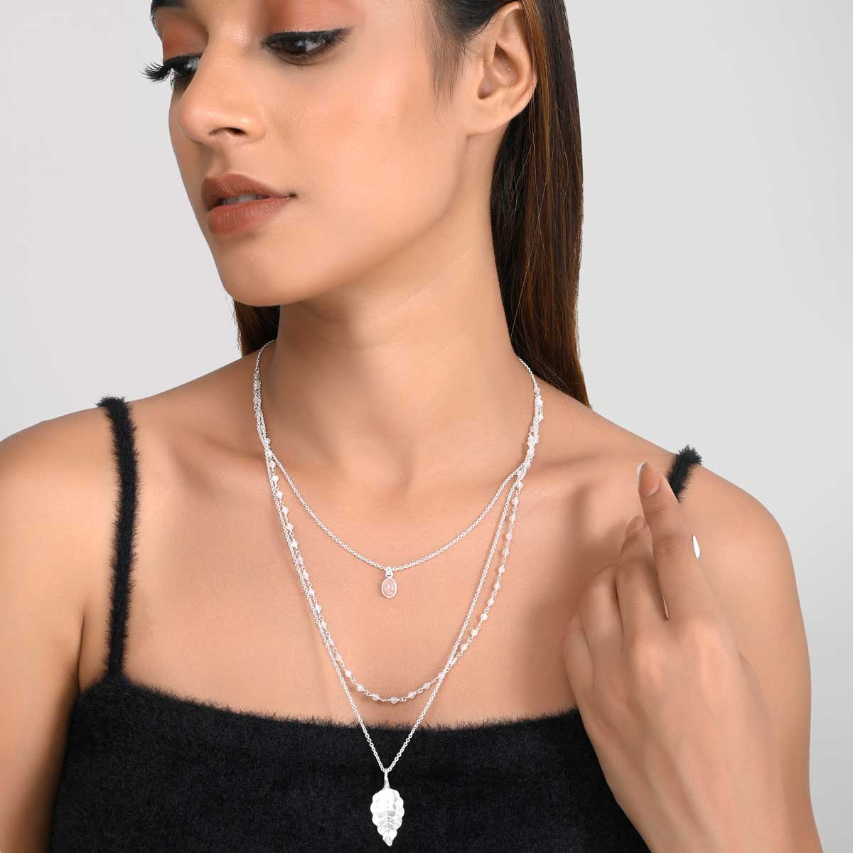 Multi Layer Silver Necklace-2