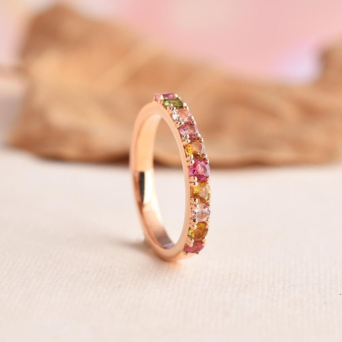 Multistone Silver Band Ring-1