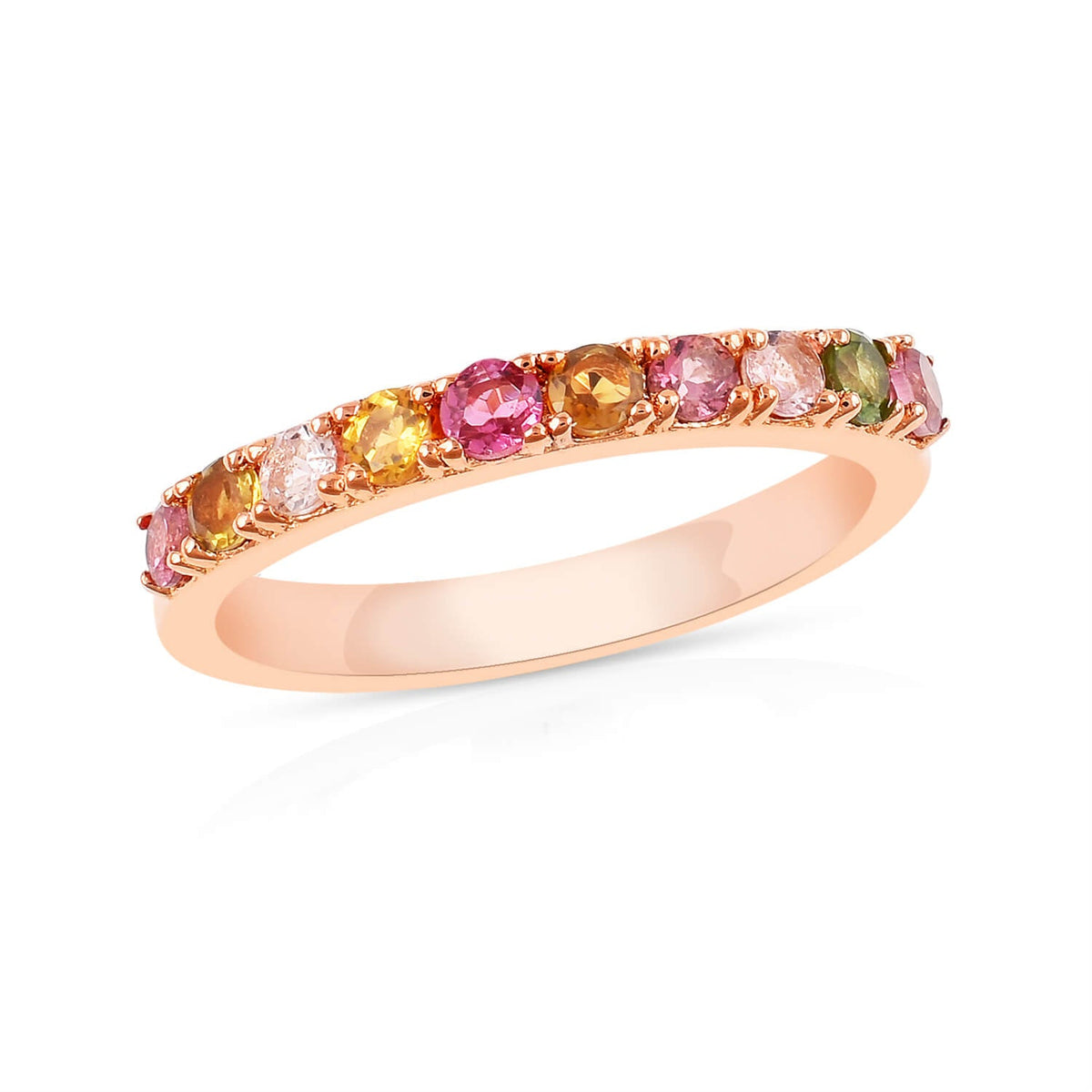 Multistone Silver Band Ring-2