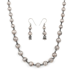 Oxidized Silver Bead Necklace Set