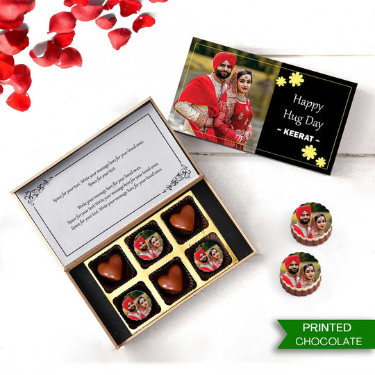 Hug Day Personalised Photo Chocolate