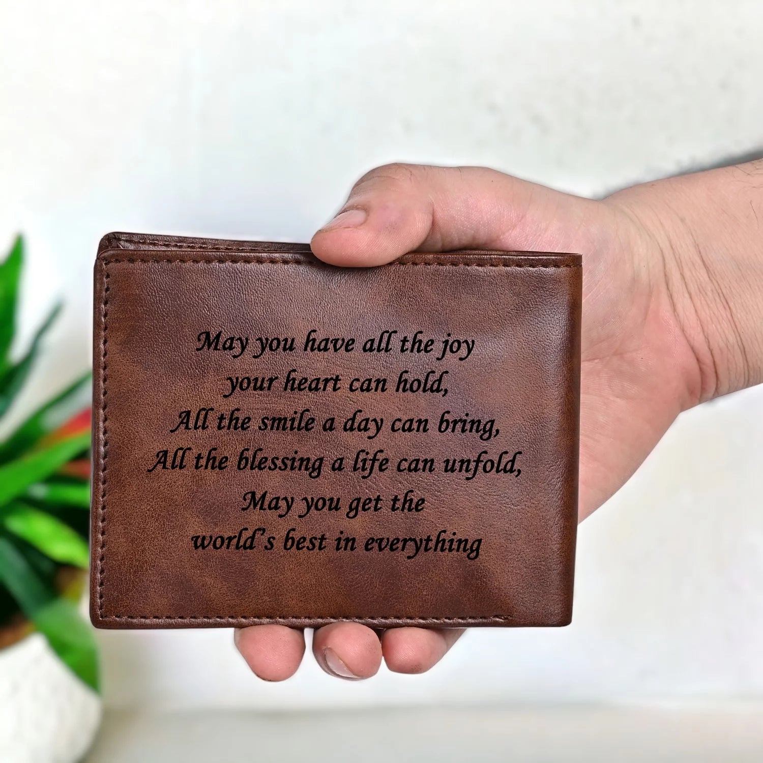 Personalized Photo Wallet for Men (Brown)