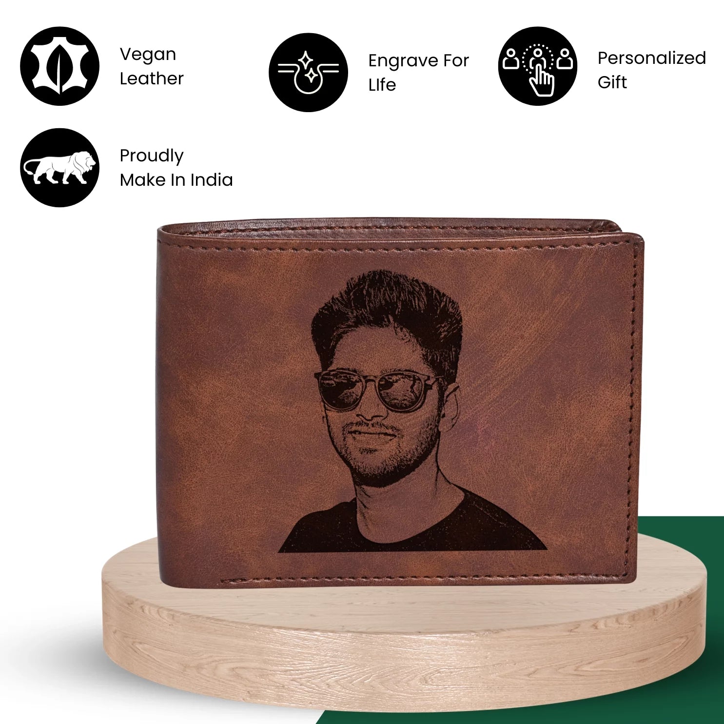 Personalized Photo Wallet for Men (Brown)