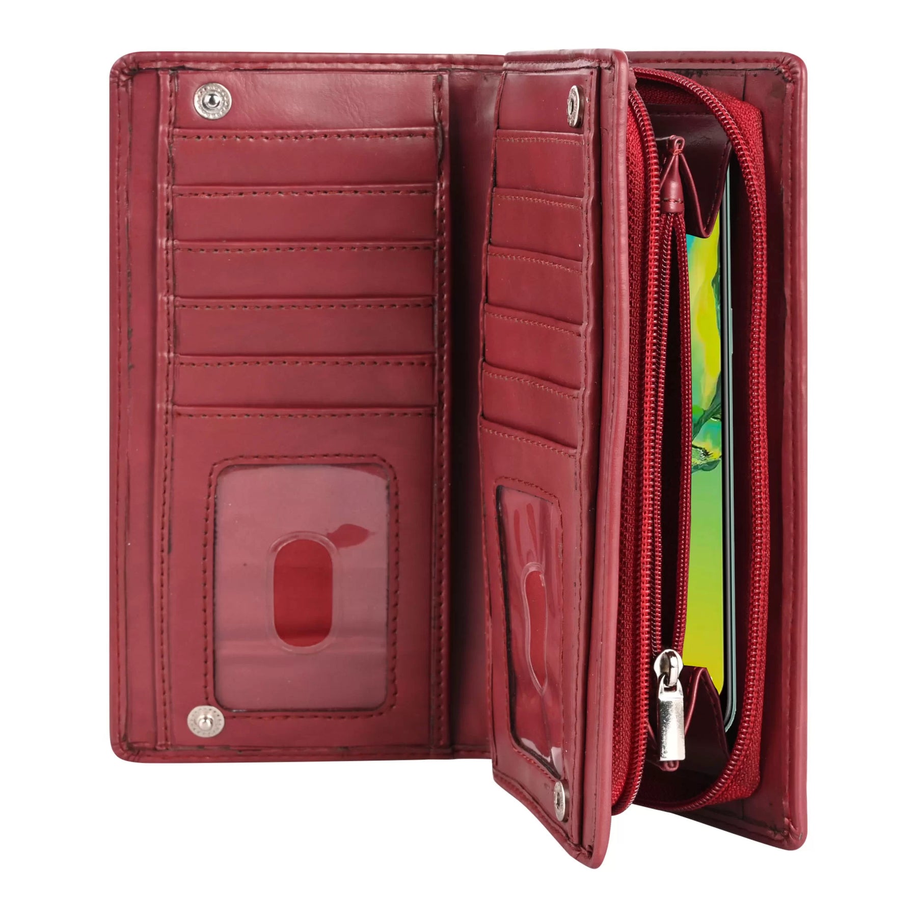 RFID Protected Personalized Photo Wallet For Woman (Cherry Red)