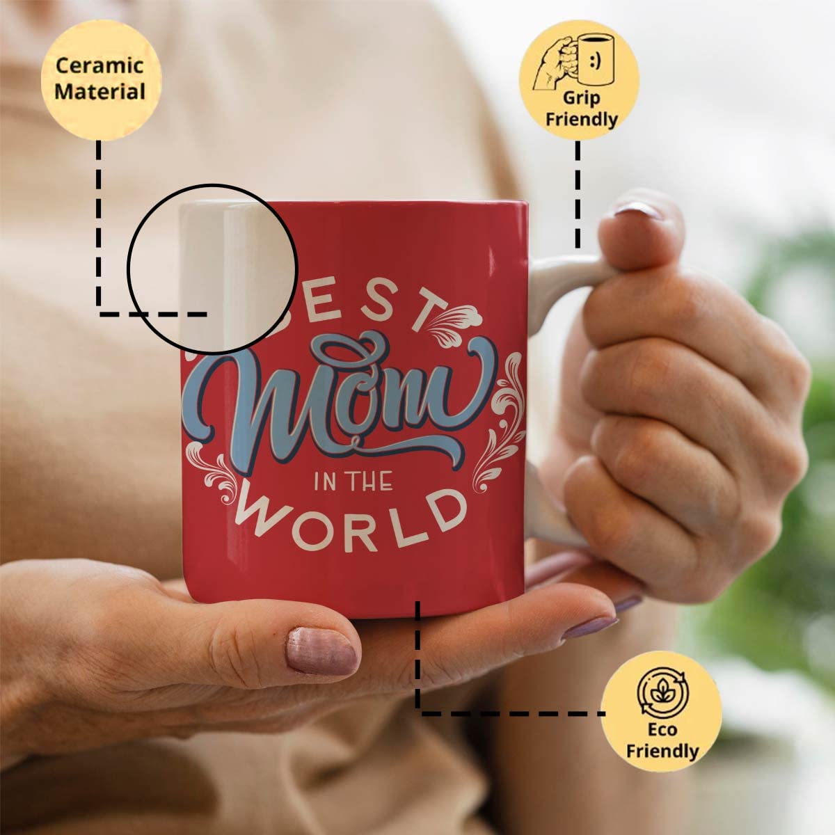Best Mom In World Ceramic Coffee Mug Gift For Mom