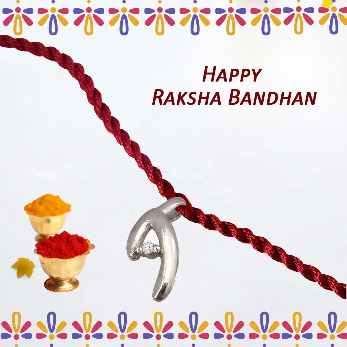 Glimpses Of Love Sterling Silver Rakhi for Brothers-2