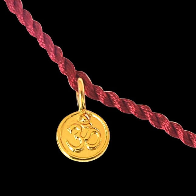 Gold Plated OM Shaped Sterling Silver Rakhi for Brothers-3