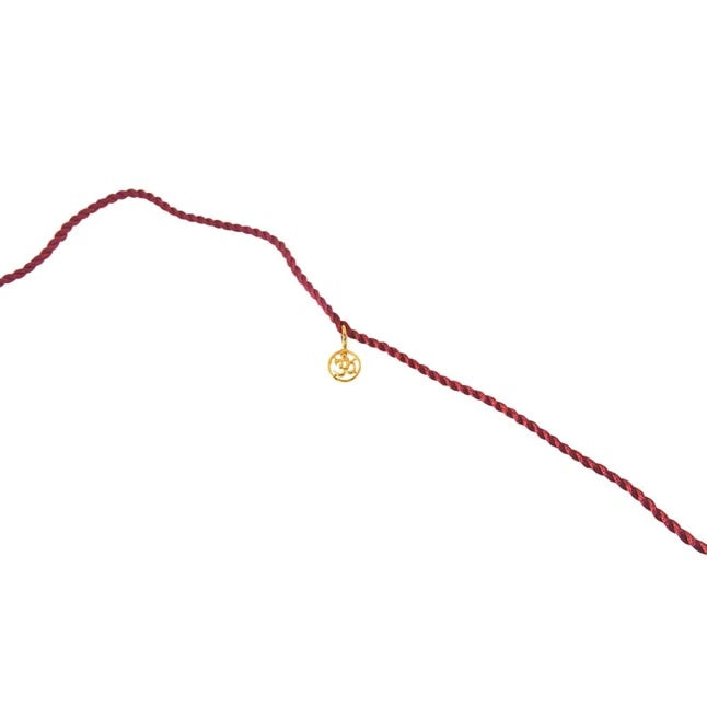 Delicate OM Shaped Gold Plated Sterling Silver Rakhi for Brothers-2