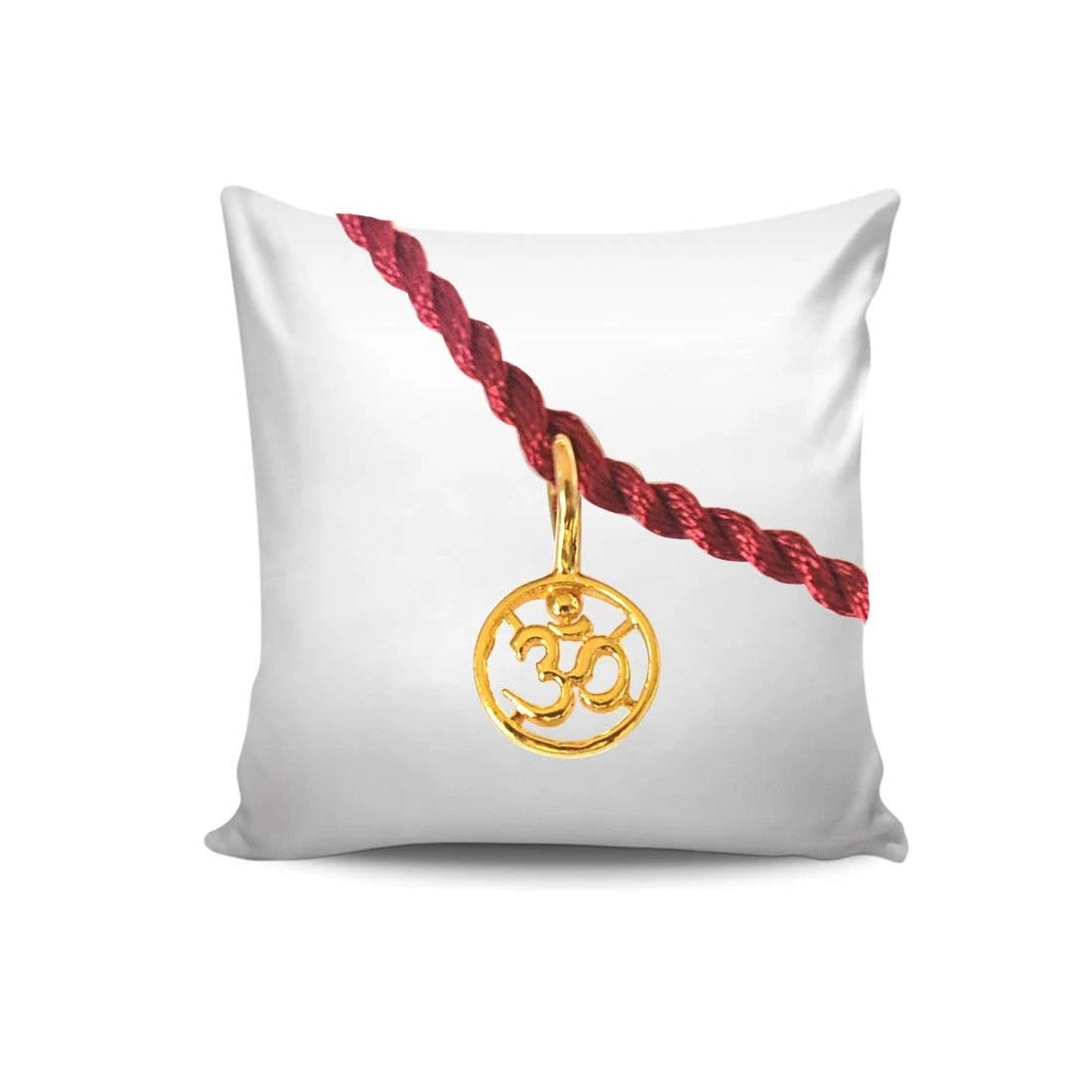 Delicate OM Shaped Gold Plated Sterling Silver Rakhi for Brothers-6