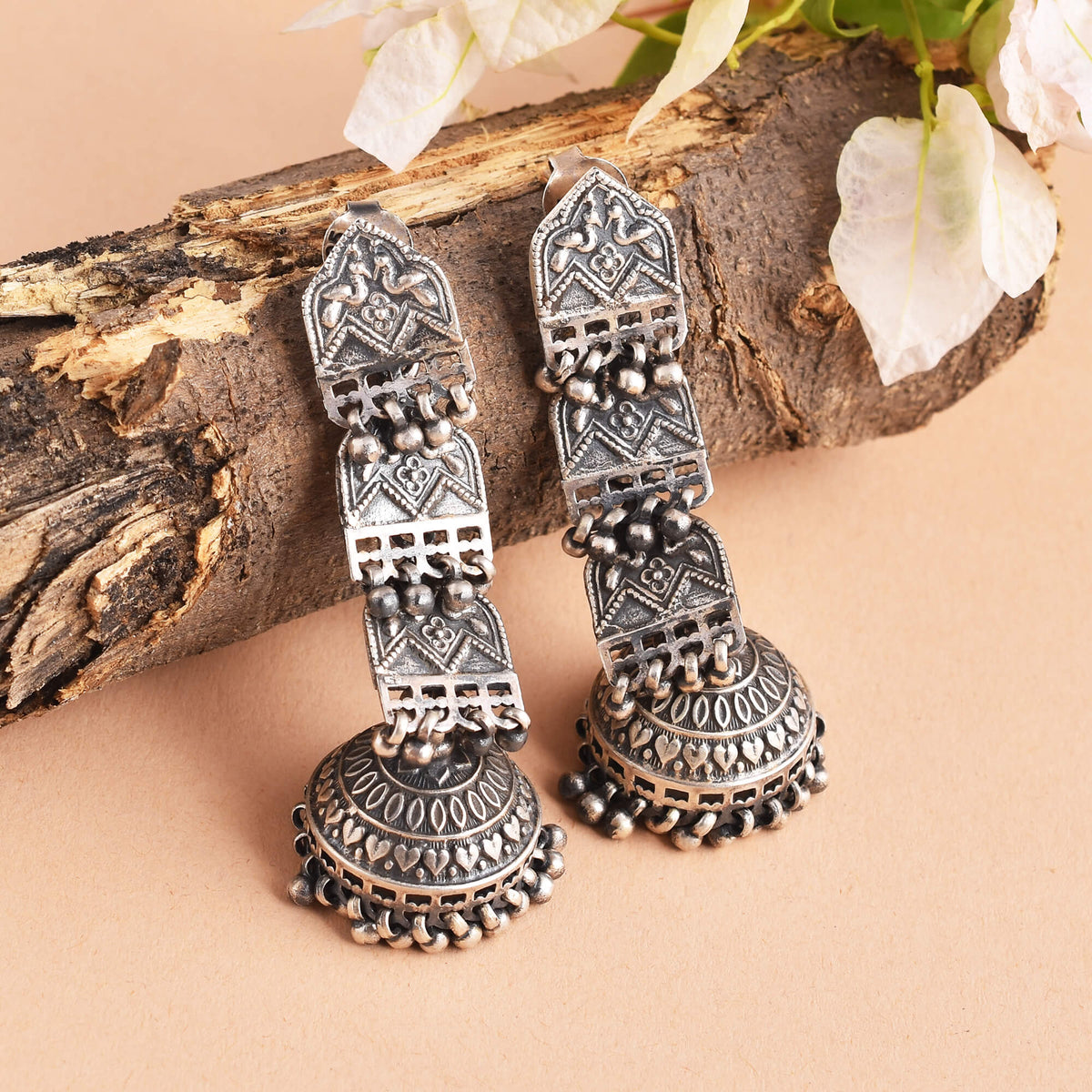 Sterling Silver Hanging Jhumki / Earring-1