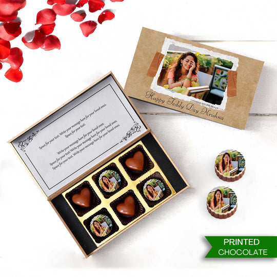 Teddy Day Unique and Personalised Photo Chocolate