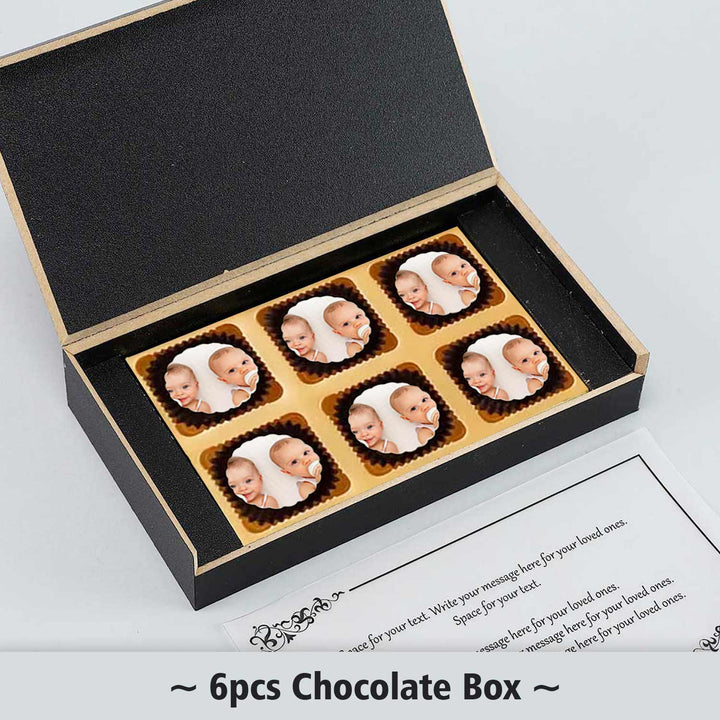 Two is the new one twins announcement personalised Photo Chocolate