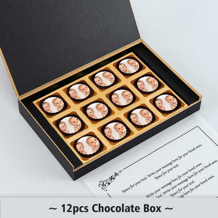 Two is the new one twins announcement personalised Photo Chocolate