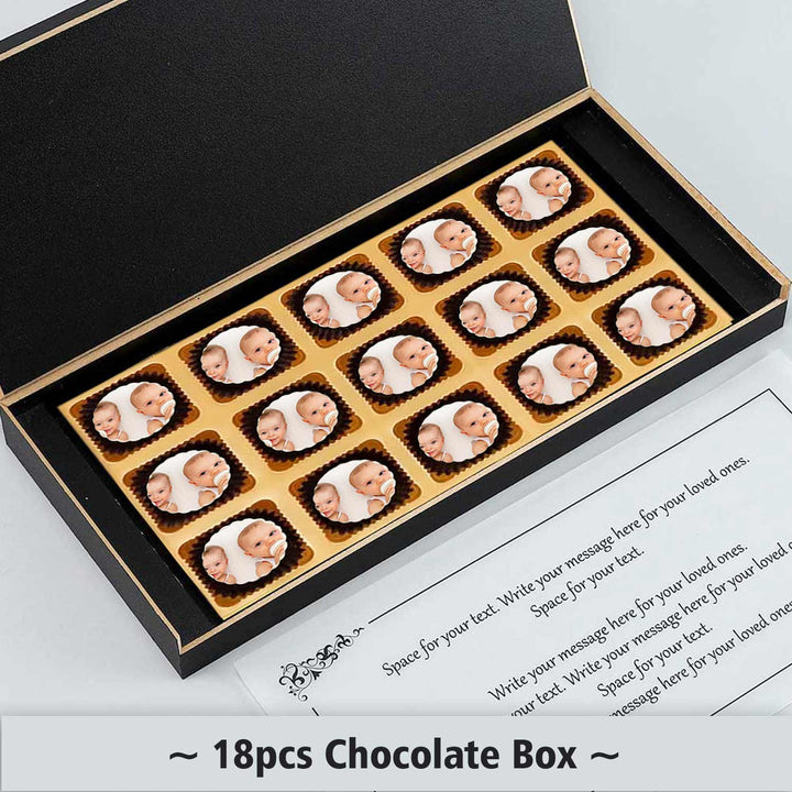 Two is the new one twins announcement personalised Photo Chocolate