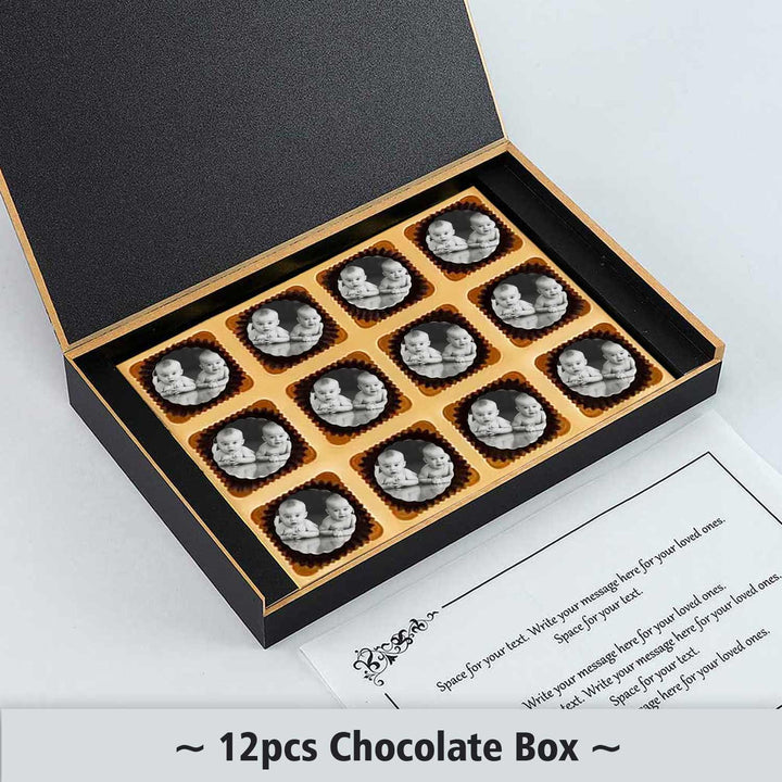 Hi dates print for twins announcement personalised Photo Chocolate