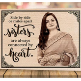 Personalized Engraved Wooden Photo Frame Gift For Sister