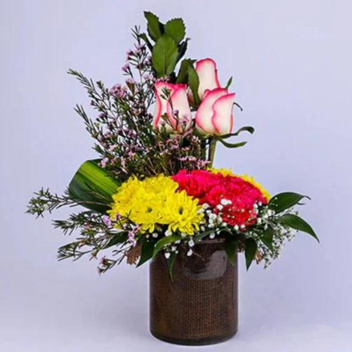 Graceful Flowers Glass Arrangement