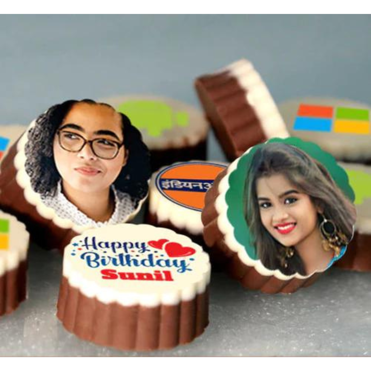 Customized Chocolates Box with Printed Name and Personalised Photo Chocolate