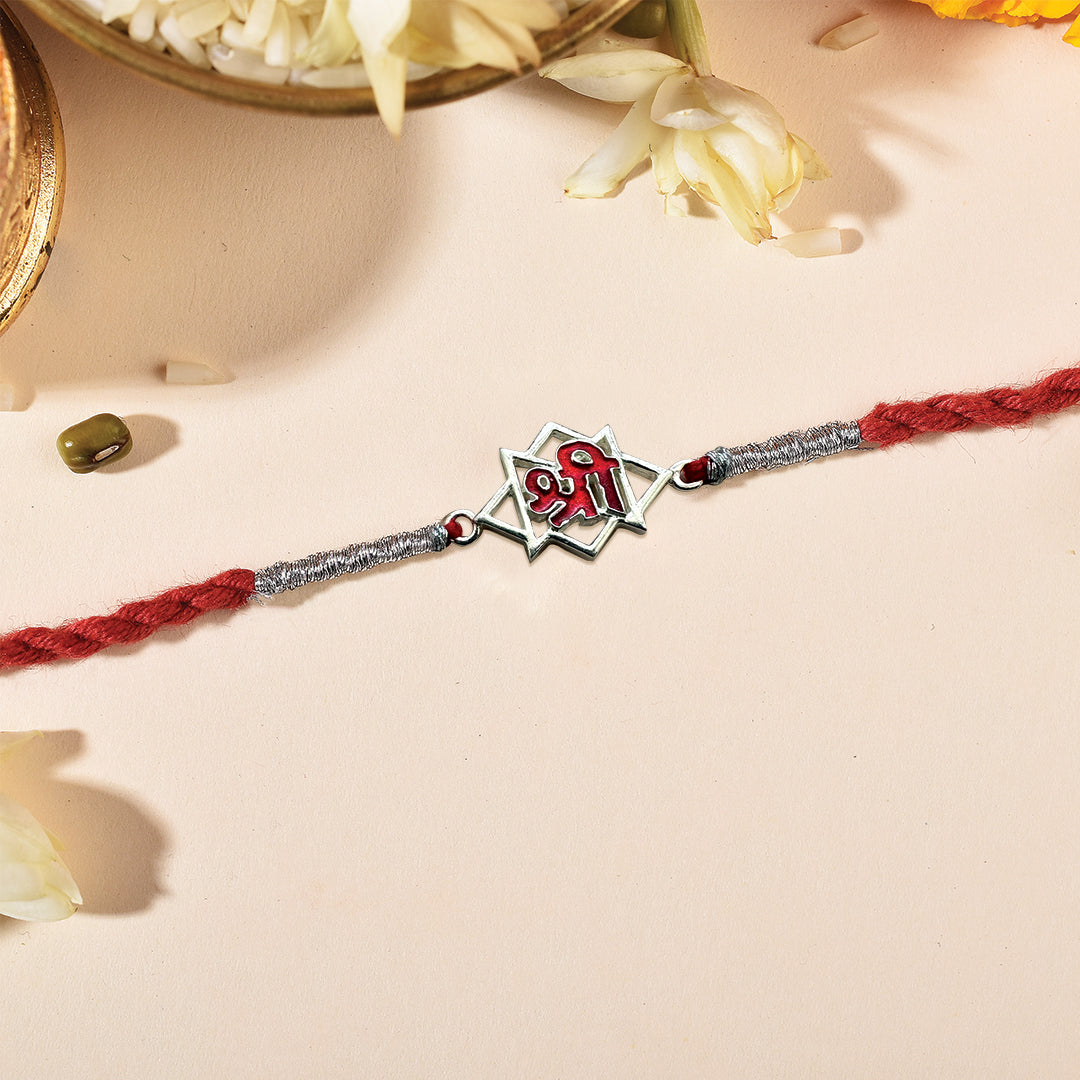 925 Sterling Silver Shree Blessings Silver Rakhi