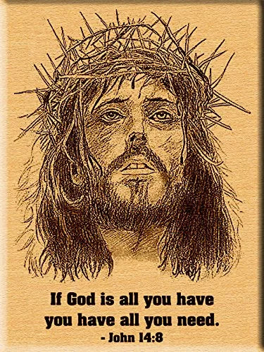 Christmas Engraved Jesus Photo Wooden Plaque-1