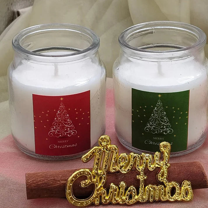 Set Of 2 Christmas Scented Jar Candles