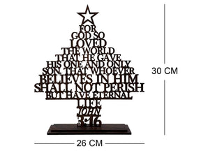 Wooden Christmas Tree With Bible Verse For Christmas Eve Decorations