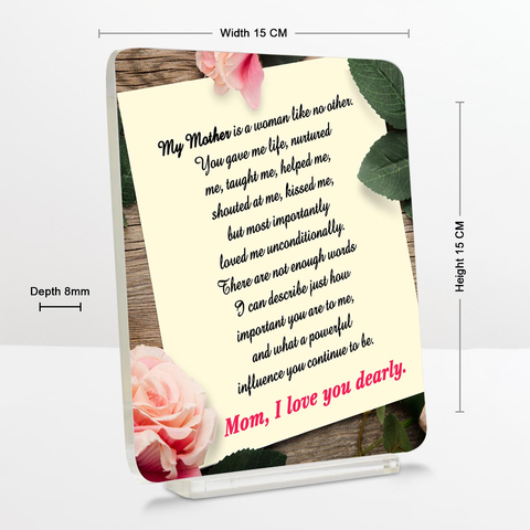 Personalized Mom I Love You Table Top Gift For Mother's Day-3
