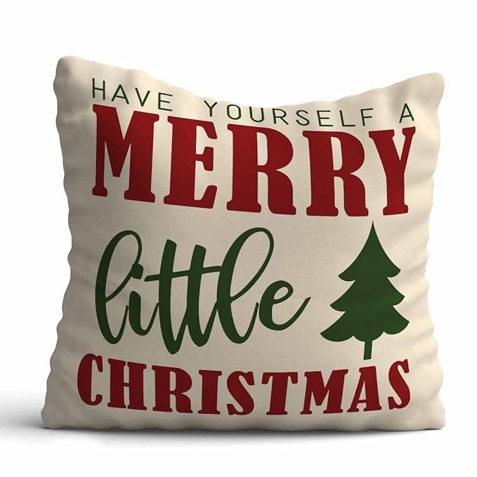 Merry Little Christmas Cushion Gift For X-mas