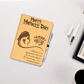 Personalized Handcrafted Gift For Mom Wood Diary with Wooden Pen-4
