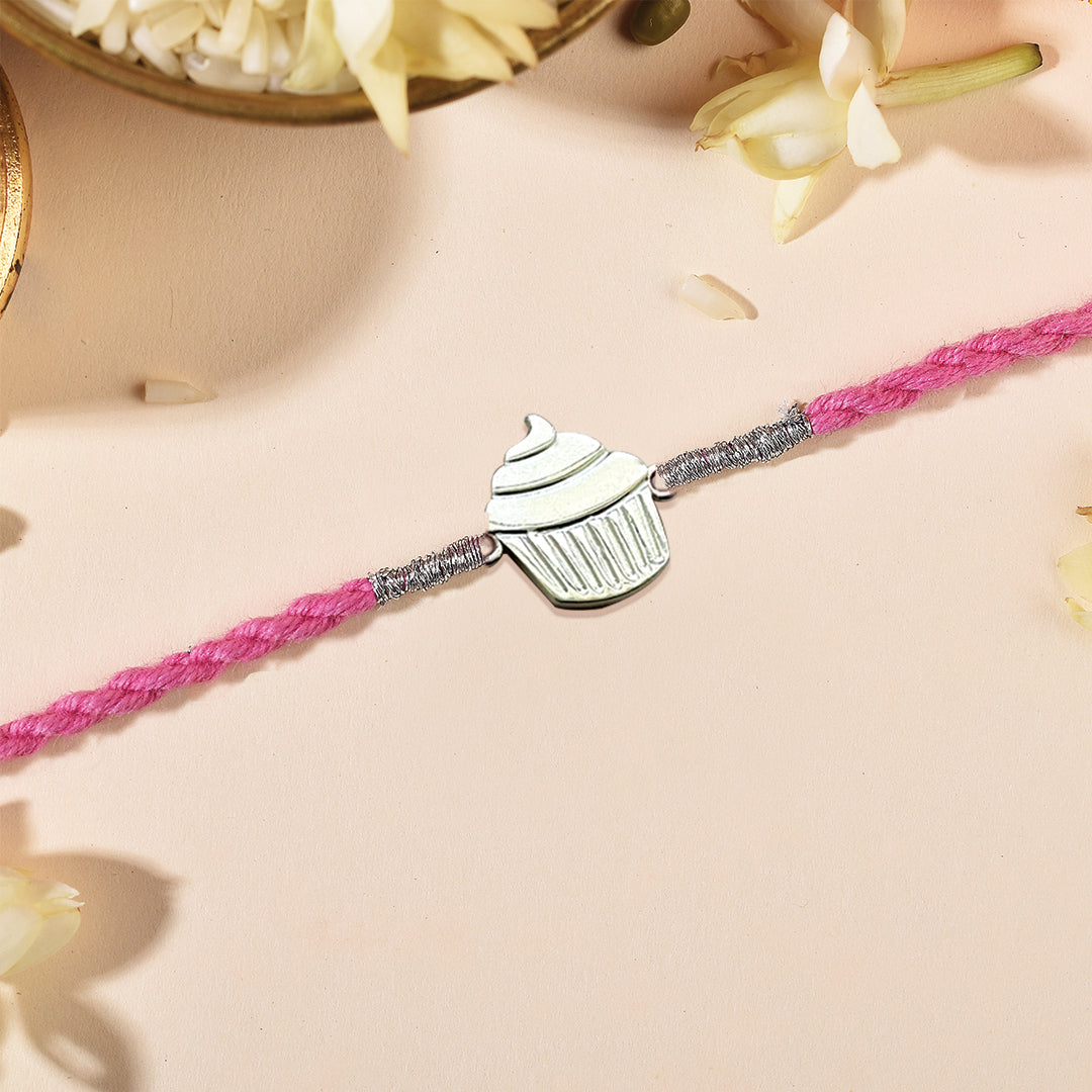925 Sterling Silver Cupcake Silver Rakh