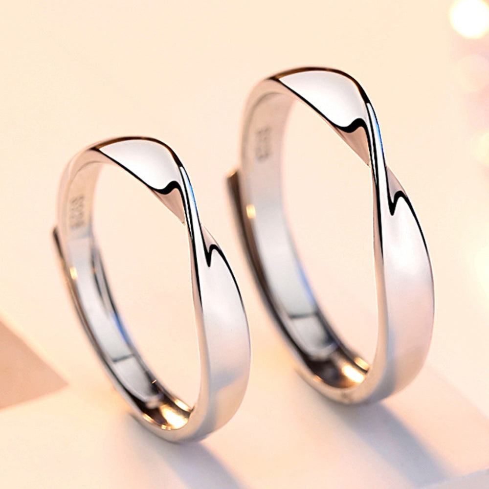 Fascinating Sterling Silver Couple Rings-1