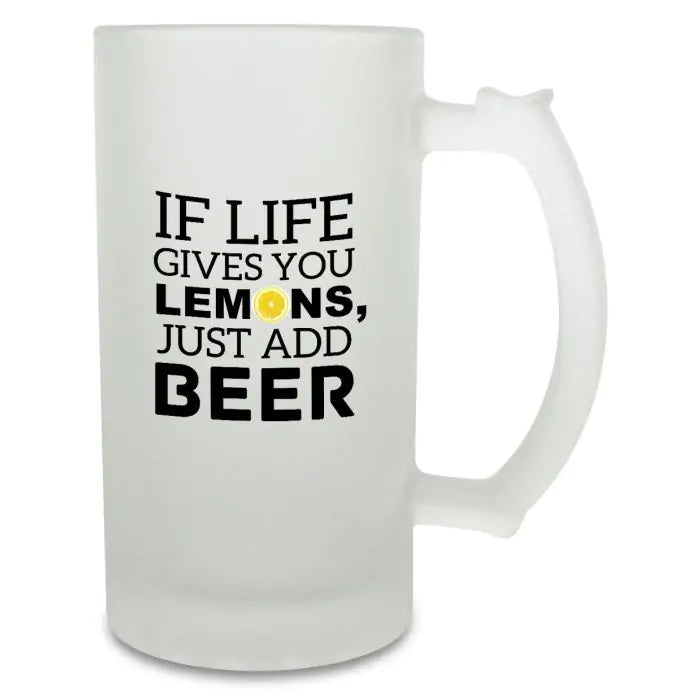 Life Gives You Lemon Beer Mug 600ml - Beer Lover Gift