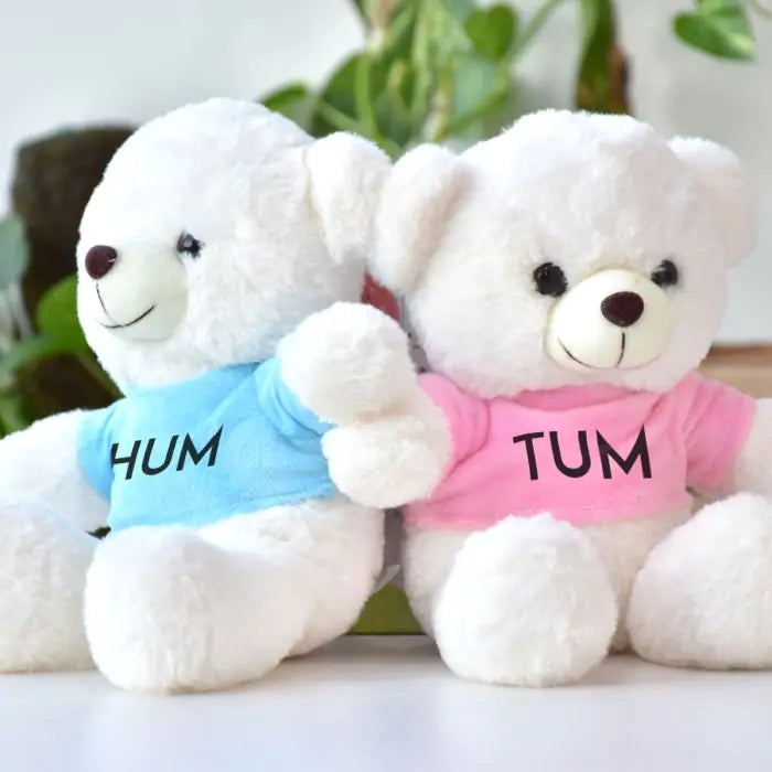 Personalized Hum Tum With Name Teddy Bear Love Hamper for Couple-2