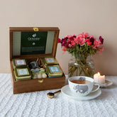 Ambrosial Tea Hamper (4 Wellness Teas, Organic Bubble candle & Infuser)