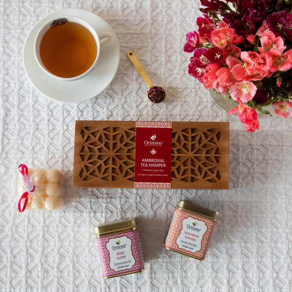 Ambrosial Tea Hamper (2 Wellness Teas & Organic Bubble candle)-6